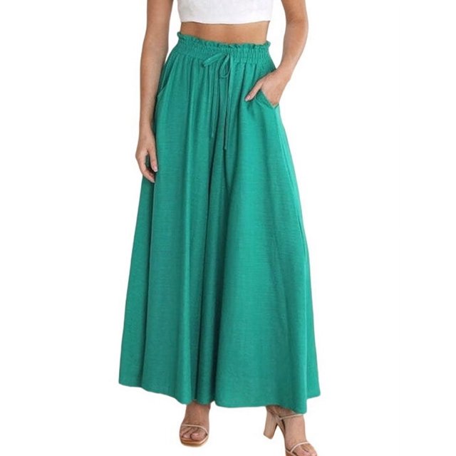 Pantalones Casuales para Mujer, con Cintura Elástica y Pierna , con Bolsillos. Verde M