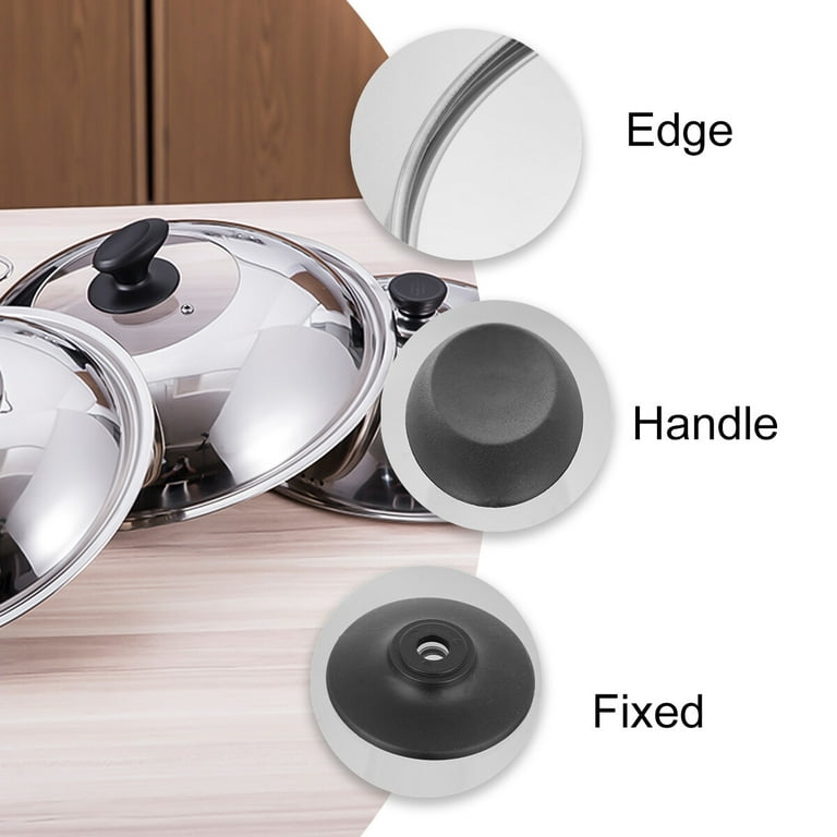 Stainless Steel Pot Cover Household Pan Lid Wok Cover with Knob Round Cover for Pot, Size: 33x33cm