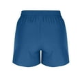 thumbnail image 6 of Fesfesfes Kids' Solid Color Athletic Shorts with Side Zipper Loose Fits Sports Shorts for Boys Girls Summer Outdoor Training(Navy,5-6 Years), 6 of 7