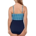 thumbnail image 2 of Swim Solutions Surplice Blue Tummy-Control One-Piece Swimsuit 8, 2 of 3