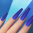 thumbnail image 5 of 100 Pieces Matte Extra Long Press on Nails Coffin False Nails Solid Color Full Cover Fake Nails Matte with Box for Women Girls Nail Decorations (Blue), 5 of 7