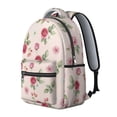 thumbnail image 2 of Pioneer Flower Floral Print Pattern Backpack for School, Cute School Bag with Adjustable Shoulder Straps and Padded Back, 15.3"x11"x7.1", 2 of 5