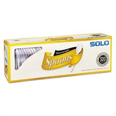 Solo Heavyweight White Plastic Spoons – Banquet Quality, 500-Piece Bulk Pack