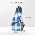 thumbnail image 4 of Leisure Cross Chest Bag 7.5×15.3in Breathable Adjustable Shoulder Pad Capacity For Short-Distance Travel Work Daily Travel Cornflowerblue Checked Hand-Drawn Sketch_2, 4 of 8