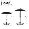 thumbnail image 2 of MoNiBloom Modern Round Bar Table, Height Adjustable Bar Table 27.5"-35.7", Pub Table with Chrome Base for Living Room, Dining Room, Bistro, Black, 2 of 8
