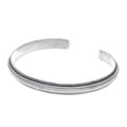 thumbnail image 3 of NOVICA Handmade Artisan Crafted Sterling Silver Cuff Bracelet Thailand Hill Tribe [6.25 in L (end to End) x 0.3 in W] 'Feather Flow', 3 of 8