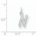 thumbnail image 2 of Sterling Silver Rhodium-plated Small Initial N Charm QC5092N (19mm x 8mm), 2 of 3
