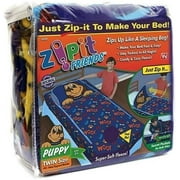Zip It Friends Bedding (Twin Size) with  Zippered Comforter and Fitted Sheet, matching Zippered Pillow Case