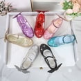 thumbnail image 2 of Zapatos de princesa para niñas Zapatos de cuero con cristales para niñas pequeñas Zapatos de lentejuelas con suela blanda para niñas, 2 of 6