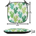 thumbnail image 5 of Succulent Chair Seating Cushion Set of 4, Cactus with Flower Spikes Desert Plantation, Seat Pads for Office with Anti-slip Backing, 16"x16", Green Dark Seafoam, by Ambesonne, 5 of 7