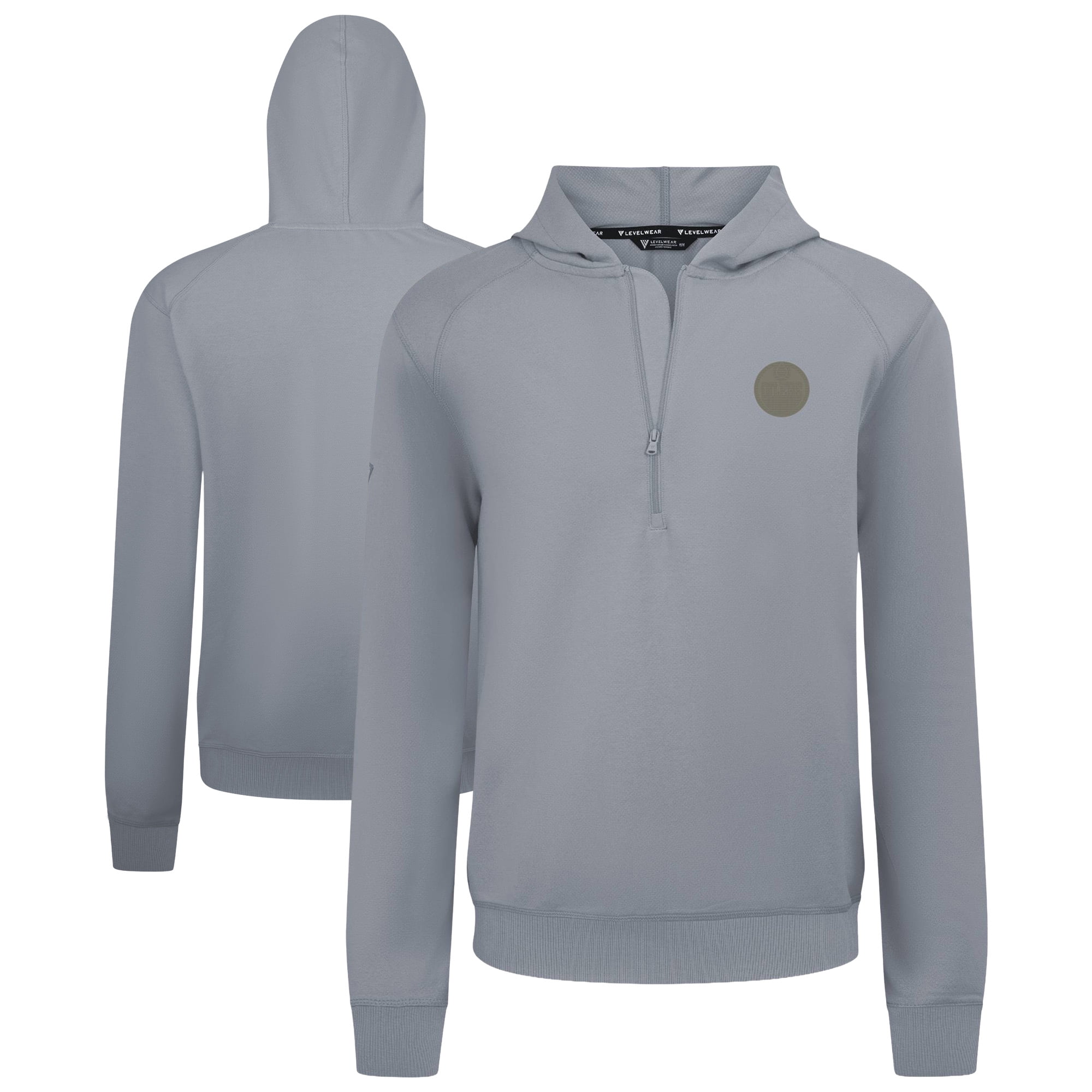 Men's Levelwear Gray Edmonton Oilers Technic Quarter-Zip Pullover Hoodie