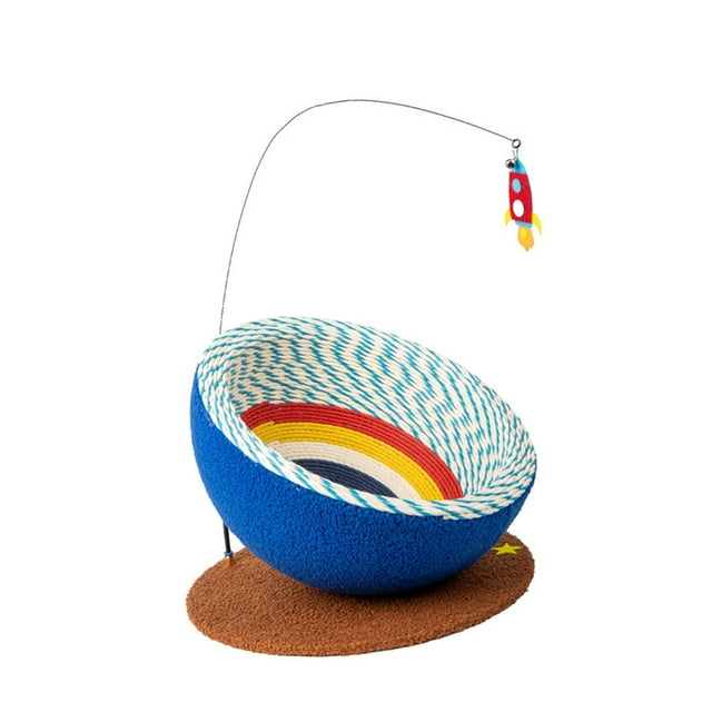 Rascador para gatos, resistente al desgaste, con pelota de juego, almohadilla para rascar para ejercicio, entrenamiento interactivo para gatos y