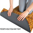 thumbnail image 3 of 74x26 Inch Yoga Towel, Sweat Absorbent Non-Slip Mat for Hot Yoga, Pilates & Fitness,Honey Grid Waffle with Berry Balls Yellow Repeat Pattern, 3 of 5