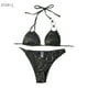 thumbnail image 2 of Traje de baño Bikini sexy sin espalda con cordones para mujer traje de baño de comercio exterior con abertura, 2 of 7