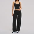 thumbnail image 1 of PISONIC Womens Workout Sets 2 Piece Racerback Crop Top Straight Leg Yoga Pants Yoga Pilates Outfits, 1 of 7