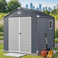 thumbnail image 6 of Uforic Resin Outdoor Storage Shed,7.87x6.2ft All-Weather Plastic Tool Shed with Reinforced Floor,Lockable Doors,Windows & Vents,for Backyard,Patio,Poolside,and Lawn, 6 of 10