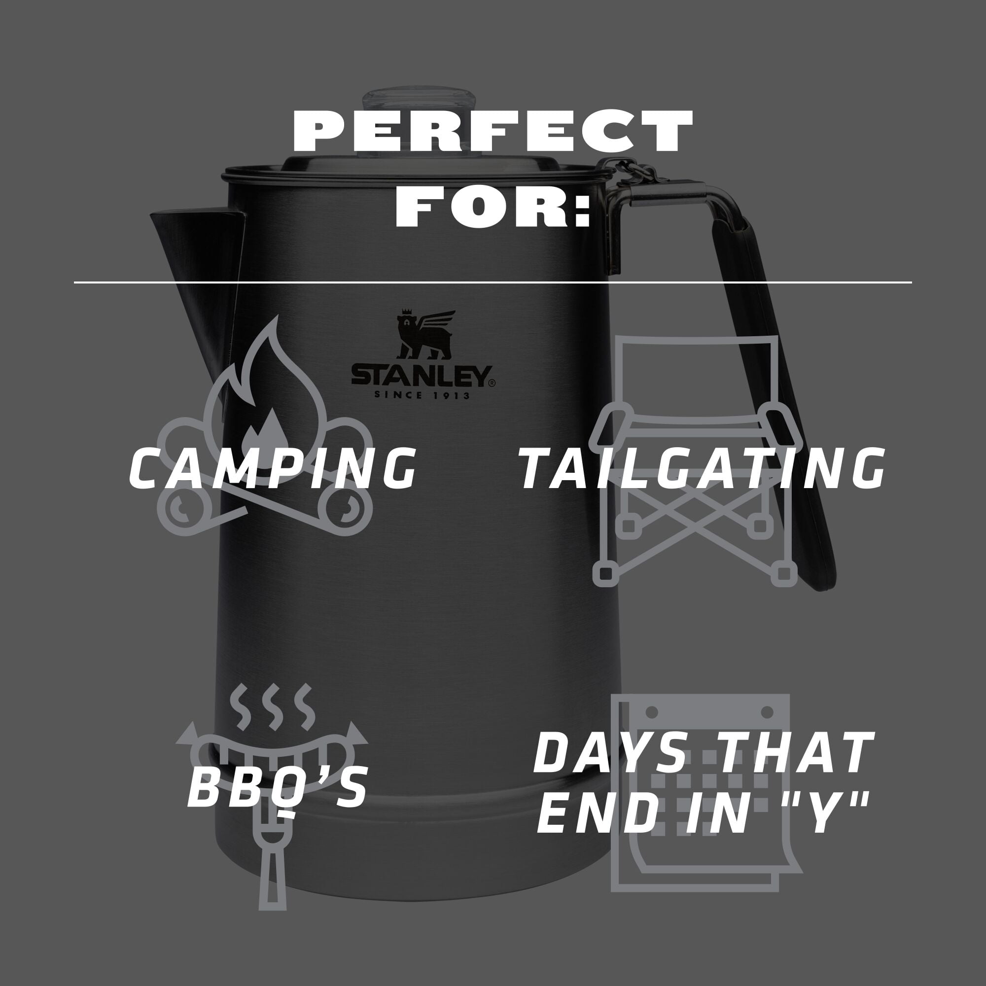 Adventure Cool Grip Camp Percolator, 1.1 Qt Coffee Pot
