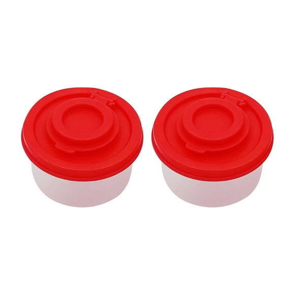 Binwennn 4 Small Mini Shaker To Go Camping Picnic Outdoors Kitchen Lunch Boxes Travel Clear With Red Covers Airtight Dispenser Small Jar Organizer Containers 4 Ounce Glass with Lids Savvy And Sorted