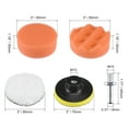 thumbnail image 2 of 3" Foam Drill Polishing Kit 2pcs Flat 2pcs Waved Sponge Pads Orange 1pcs Wool Pad 1pcs Backing Pad M10 Drill Adapter, 2 of 7