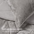 thumbnail image 4 of EVERGRACE Luxury Velvet Quilt Queen Size, Ultra Soft Wave Crushed Velvet Bedding Set, Lightweight Quilted Comforter Set for All Season, Oversized Bedspread Coverlet with 2 Shams, Silver Gray, 4 of 8
