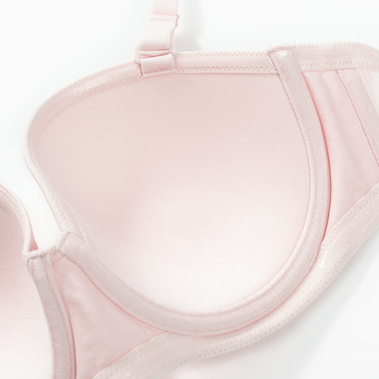 Deyllo Women's Strapless Push Up Full Cup Plus Size Underwire Padded Bra,  Light Pink 44DD