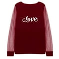 thumbnail image 5 of YTCAMLO Mesh Long Sleeve Womens Blouses Trendy Cute Love Heart Valentines Shirts Lightweight Round Neck Tunic Tops Dressy Outfits, 5 of 7