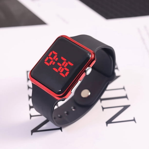 Reloj electrónico cuadrado con LED galvanizado para estudiantes de primaria y secundaria, reloj con gafas de sol para parejas de adultos