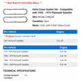 thumbnail image 2 of Valve Cover Gasket Set - Compatible with 1965 - 1974 Plymouth Satellite 1966 1967 1968 1969 1970 1971 1972 1973, 2 of 2