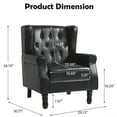 thumbnail image 5 of DREAMSIDEA Wingback Accent Chair Faux Leather Arm Chair High Back Chair Living Room with Solid Wood Frame, Button-Tufted Black, 5 of 5