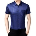 thumbnail image 3 of Mens Casual Button Down Shirts Summer Business Short Sleeves Collar Tuxedo her's Day Tops Activewear, 3 of 8