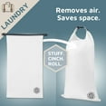 thumbnail image 3 of Compression Packing Cubes for Travel - Luggage and Backpack Organizer Packaging Cubes for Clothes (White and Green, 6 Piece Set), 3 of 6