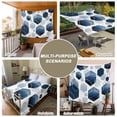 thumbnail image 6 of Navy Blue Marble Tapestry for Bedroom Wall Hanging Tapestry, Gold White Geometric Hexagon Modern Ceiling Backdrop Tapestries Poster Blanket Wall Decor for Teens Room Living Room Dorm 51" x 59", 6 of 8