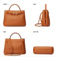 thumbnail image 6 of Woven Bag for Women Shoulder Purse: Vegan Leather Handbag - Handmade Tote Bag - Elegant Satchel Bag with Bowknot (Brown Color), 6 of 8