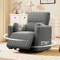 thumbnail image 2 of ATHOPE Powered Recliner Chair, Comfy Rocking Chair Nursery with USB Ports, Modern Velvet Swivel Glider Rocking Chair with High Back Deep Seat, for Living Room Small Space, Gray, 2 of 9