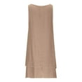 thumbnail image 4 of MELDVDIB Linen Dresses for Women Crewneck Sleeveless Spring Summer Midi Dress Solid Color Oversized Loose Outfits, 4 of 6
