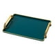 thumbnail image 1 of Bandejas para servir, bandejas con asas, bandeja decorativa con revestimiento de superficie, bandeja para joyas verde oscuro, 1 of 8