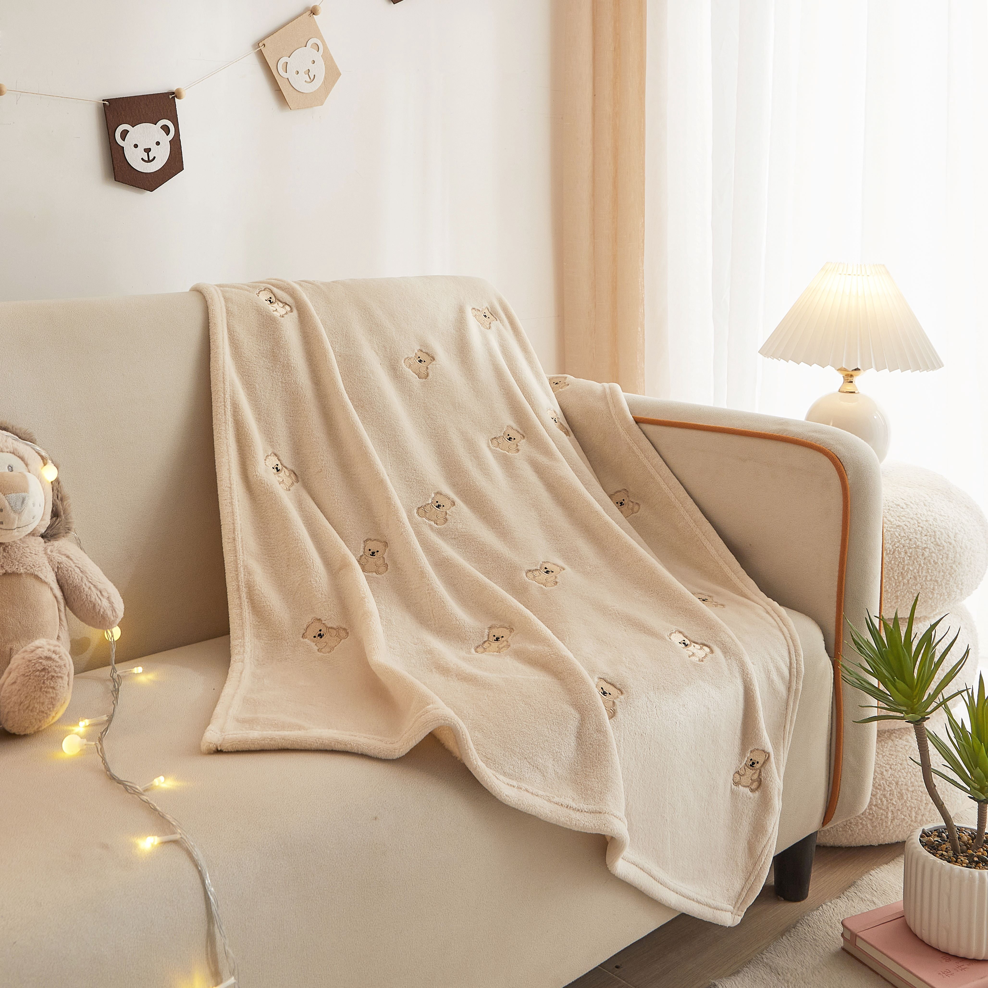 Little Nest Bears Plush Baby Blanket 30 x 40 Inch
