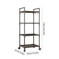 thumbnail image 2 of Black S Plastic Rolling Storage Cart Kitchen Rack Multi Layer Trolley 138X42X32Cm Black S, 2 of 7