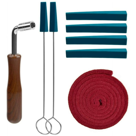 Trousse d'Accordage de Piano, Trousse Professionnelle d'Accordeur de Piano Incluant Clé d'Accordage, Marteau, Bande de Tempérament, Trousse de Sourdine, Ensemble de Réparation de Piano Bricolage 8 Pcs en Paquet