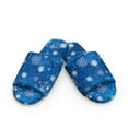 thumbnail image 2 of COEQINE Blue Snowflake Womens Fluffy Slippers Soft Warm Slippers Indoor House Slides Open Toe Bedroom Sandals Christmas Slip On House Shoes for Home Bedroom Living Room, 44-45, 2 of 7
