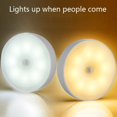 thumbnail image 3 of Luz Led con Sensor de movimiento para dormitorio de niños, lámpara redonda recargable con USB, para cocina, escalera, pasillo, armario, iluminación, 3 of 4