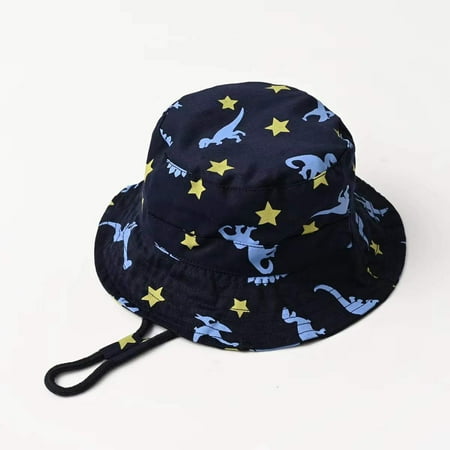 

Wolfast Promotion Toddler Sun Hat Summer Baby Breathable Cartoon Dinosaur Print Bucket Hat