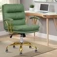 thumbnail image 5 of Klasika Modern Faux Leather Lumbar Support Indoor Office Easy to Assemble Desk Chair, Green, 5 of 10