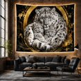 thumbnail image 6 of Three Leopards Embracing in Gold Splatter on Black Background, Dramatic Abstract Art for Animal Lovers, Wildlife Wall Decor, Housewarming Gift, Tapestry Wall Hanging for Bedroom and Living Room, 6 of 7