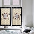 thumbnail image 4 of 63 Inch Long Tier Curtains for Kitchen, Kitchen Retro Tableware Yellow Plaid Bathroom Window Curtains Rod Pocket Short Curtains Window Treatment Tiers for Living Room Farmhouse 2 Panels, 4 of 5