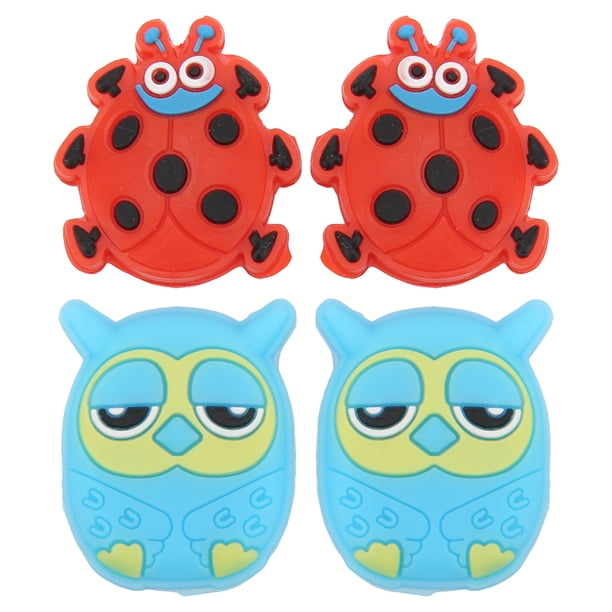 Amortiguador de vibración para raqueta de tenis, 4 Uds., amortiguador de tenis con forma de Animal de dibujos animados, Mariquita roja, búho de 2,7 cm/1,06 pulgadas, 2,8 cm/1,1 pulgadas
