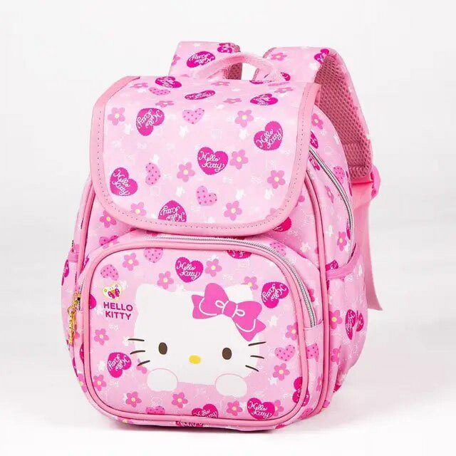 Sanrio Cartoon Cute Hello Kitty Bag Zipper Flip Elementary School Backpack Kids Waterproof Load-reducing Cinnamoroll Backpack tzw