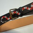 thumbnail image 5 of Gu-cci Black and Red Snake Leather Belt, 5 of 5