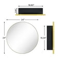 thumbnail image 3 of TEHOME Surface Mount Brushed Gold Round Circle Bathroom Medicine Cabinet with Mirror Circulars Shaped Stainless Steel Metal Framed Medicine Cabinets Bathroom Cabinet with Mirror 24'' Diameter, 3 of 8