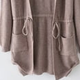 thumbnail image 6 of New Women Casual Style Autumn Winter Long Sleeve Loose Cardigan Hooded Knitted Overcoat Sweater Knitwear Tops, 6 of 6